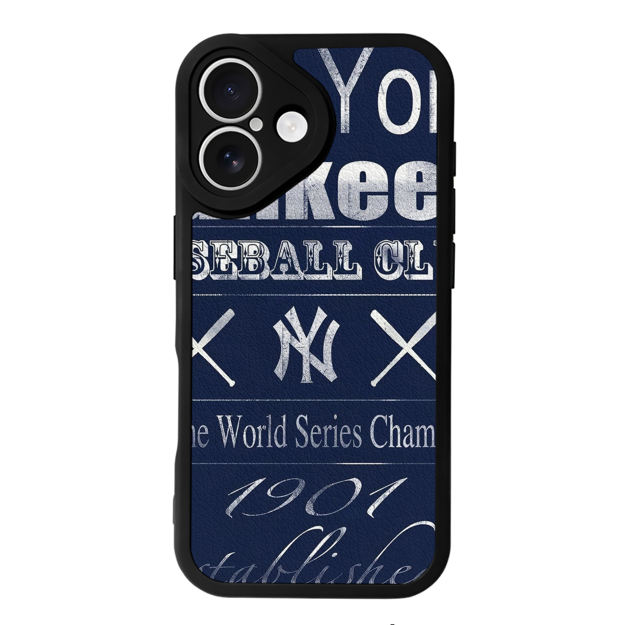 New York Yankees 205 IPhone 16 Silicone Leather Case – UV Print, Lambskin Texture – Perfect Fit, Wireless Charging Compatible, Scratch Resistant, Precise Cutouts – Stylish Protection For IPhone 16